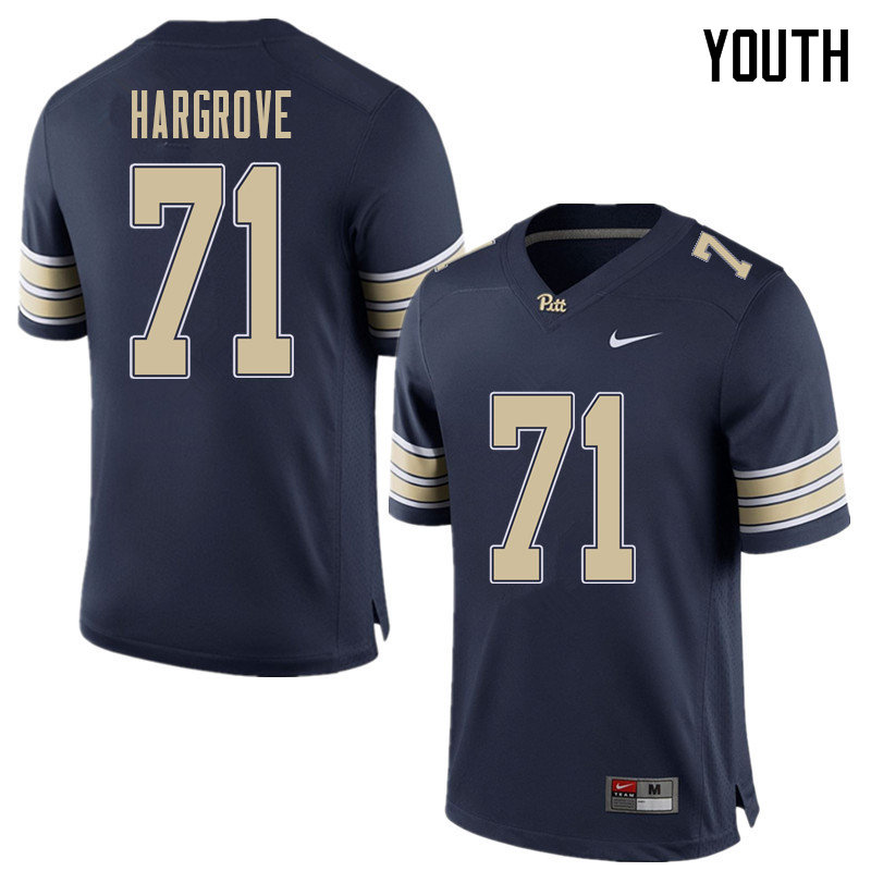 Youth #71 Bryce Hargrove Pittsburgh Panthers College Football Jerseys Sale-Home Blue